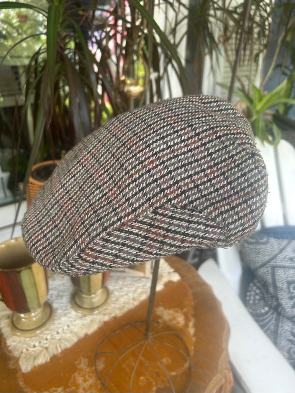 Tweed Houndstooth Flat Cap - Picture 3 of 7